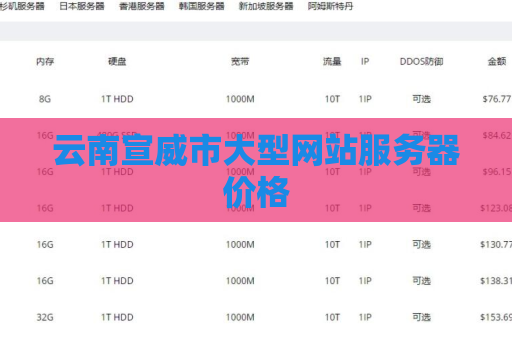 云南宣威市大型网站服务器价格