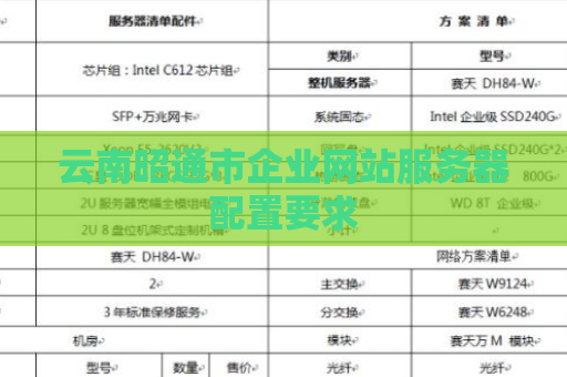 云南昭通市企业网站服务器配置要求