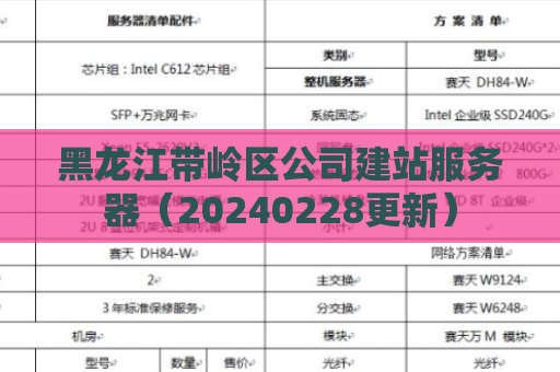 黑龙江带岭区公司建站服务器（20240228更新）