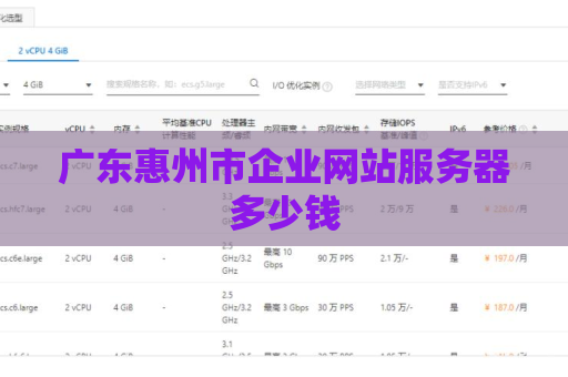 广东惠州市企业网站服务器多少钱