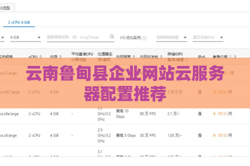 云南鲁甸县企业网站云服务器配置推荐